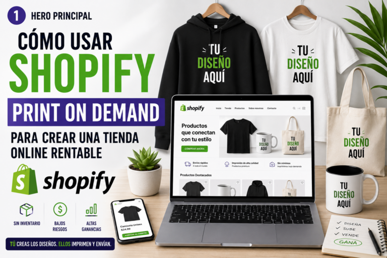 Cómo Usar Shopify con Print on Demand para Crear una Tienda Online Rentable