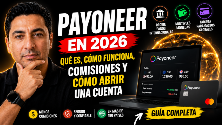 Payoneer en 2026: Qué Es, Cómo Funciona, Comisiones y Cómo Abrir una Cuenta
